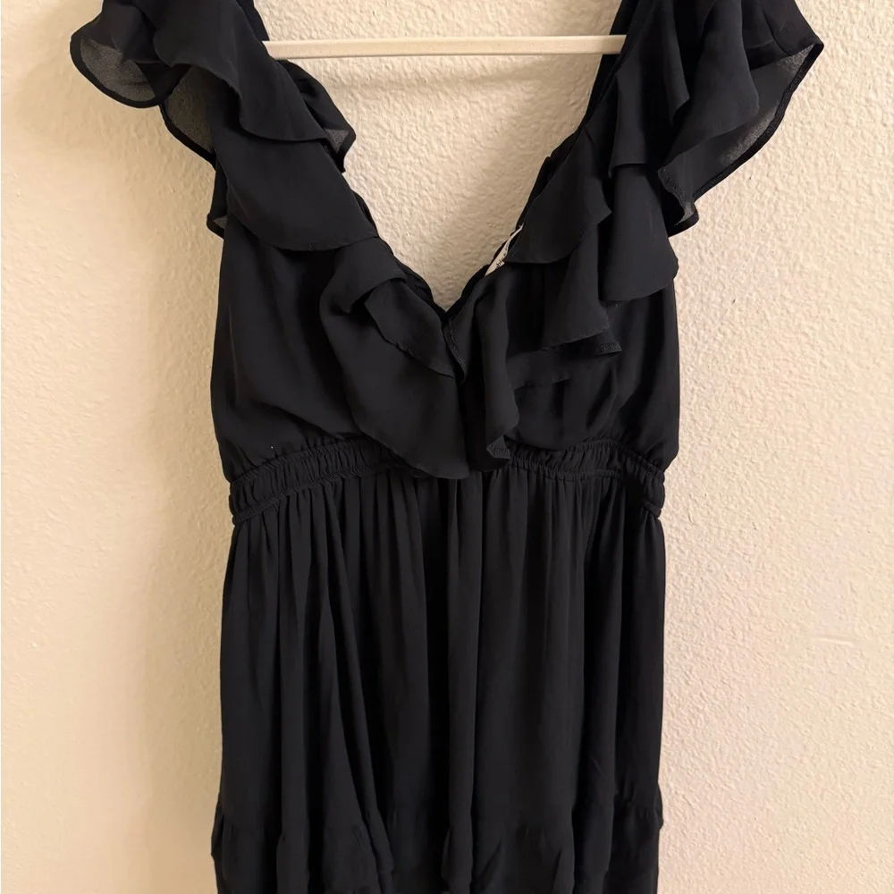Abercrombie & Fitch Black Ruffle Flutter Sleeve Mini Dress - Picture 2 of 5